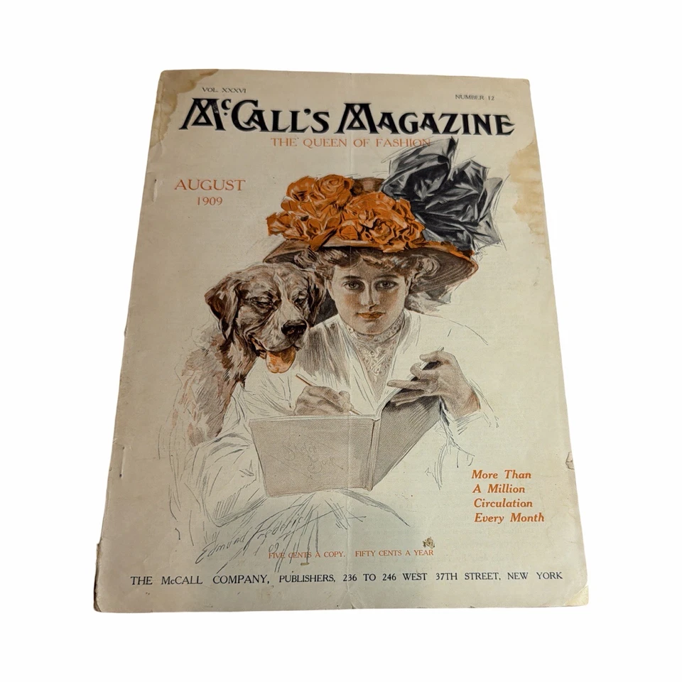 Lot of 2 Vintage McCall’s Magazines Book 1909 Edwardian Era Fashion & Ads Foto 3 de 4