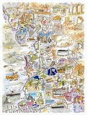 Tim Bulmer's Comical Lancashire Map Art - 1000-Pie