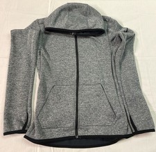 Nike Women's Gray Full Zip Hoodie Dri-Fit Athletic Jacket Size Small Training