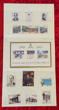 ENCART TIMBRES MONACO - 2005 2015 10 ans de règne de S.A.S. le Prince ALBERT II