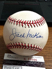 JACK MCKEON SIGNED AUTOGRAPHED ONL BASEBALL!  Reds, Marlins, Padres!   JSA