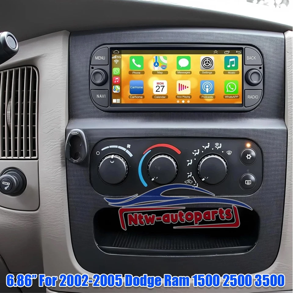 For 2002-2005 Dodge Ram 1500 2500 3500 Android CarPlay Car Stereo Radio GPS Navi Foto 3 de 4