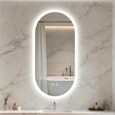 Modern Smart LED Bathroom Mirror Wall Full Length Mirror Dimmable Light Anti-fog