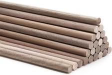 24 Pcs Wooden Dowel Rods 1/4 x 12 Inch Walnut Dowel Rod Sticks for Crafts