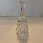 Vintage Crystal Bell Pinwheel Pattern Clear Glass Holiday Decor Aa820
