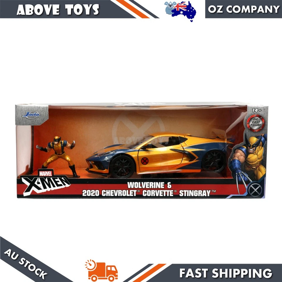 Jada 1:24 Scale Marvel X-Men Wolverine & 2020 Chevy Corvette Stingray Model - Image 2 of 4