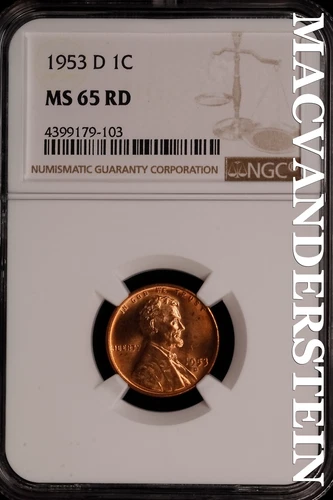1953-D Lincoln Wheat Cent-Ch Gem BU NGC MS 65 Red Lustrous No Reserve #SLK836