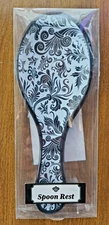 Brand New Spoon Rest - 9.5 in x 3.5 in - Black And White