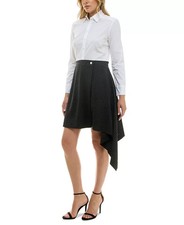 Taylor Women's Mixed-Media Side-Draped Shirtdress Professional Work Dress Size 4