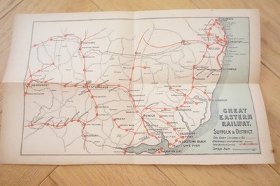 1912 Suffolk District Great Eastern Railway Karte GER