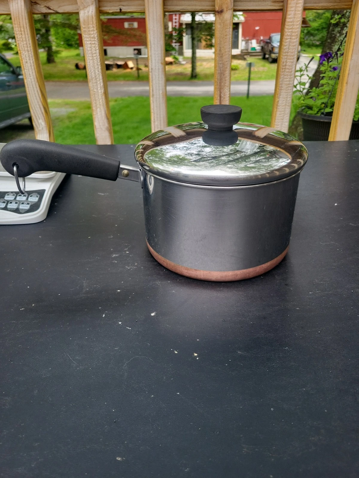 Vtg REVERE WARE 1801 3 Qt Stainless Copper Bottom Sauce Pan & Lid Clinton I’ll