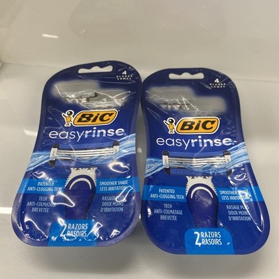2X BIC Easy Rinse 4 Blade 2CT  Disposable Razors Each