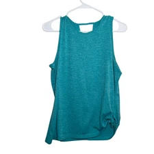 Ideology Tank Top Women's Medium Teal Sleeveless Athletic Solid Twist
