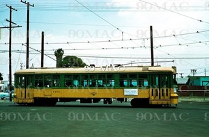 LAMTA-LATL. LAST "H" CAR TRIP #1450. Los Angeles (CA). Original Slide 1959. (Q)