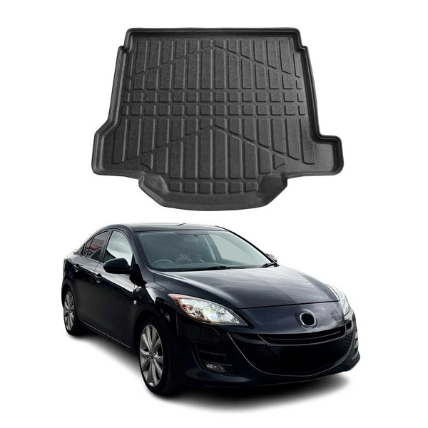 Kofferraumwanne Laderaumwanne FüR Mazda 3 2009-2012 Stufenheck Gummi TPE Schwarz-image