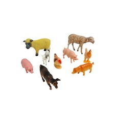 Lot of 9 Farm Animal Figurines Toy Figures Cow Sheep Pig Chicken Kid Play