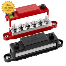 400A Bus Bar 12V Power Distribution Block 6 X 5/16" (M8) Terminal Studs 12 Volt