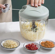 1pc 500/900ml Manual Meat Garlic Chopper Press Cutter Vegetable Crusher - NEW