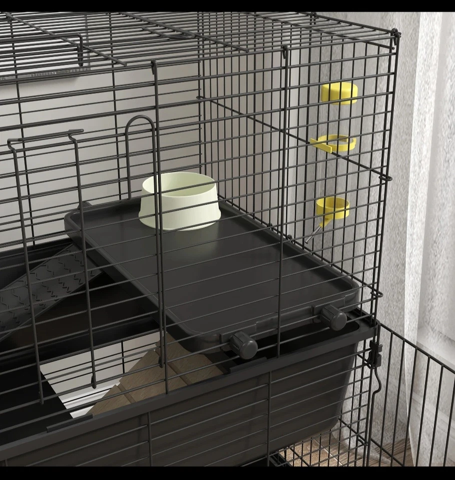 PawHut Small Animal Cage with Playpen, Multi-level Pet Habitat Indoor for.... - Image 4 of 4