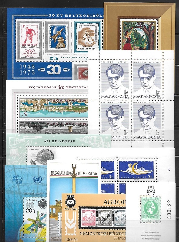 Hungary - Ten (10) Commemorative/Souvenir Mini Sheets - as shown 6/5b