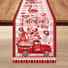 Valentine Table Runner, Valentines Day Runner 13"x72", Red