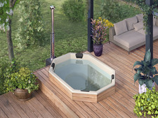 Einbaufass Einbau GFK Badefass 9 Pers. für Terrasse 2,4 x 1,8m m. o. ohne Ofen