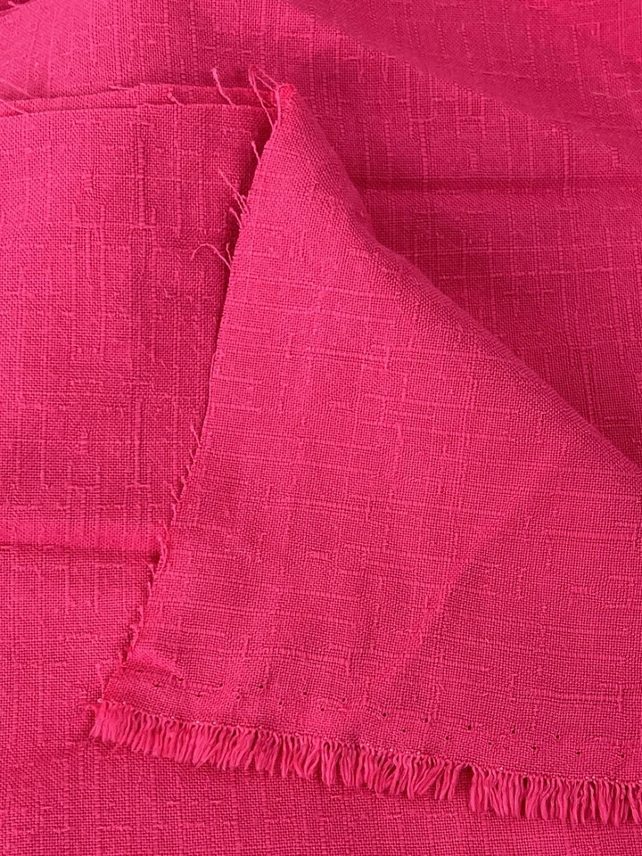 Tela de mezcla de algodón rosa intenso sin marca 6,5 yardas 58" de ancho aspecto de lino Foto 4 de 4