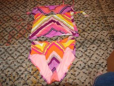 Gibson Latimer Women's Swimwear Multi-Colored Strips New XS