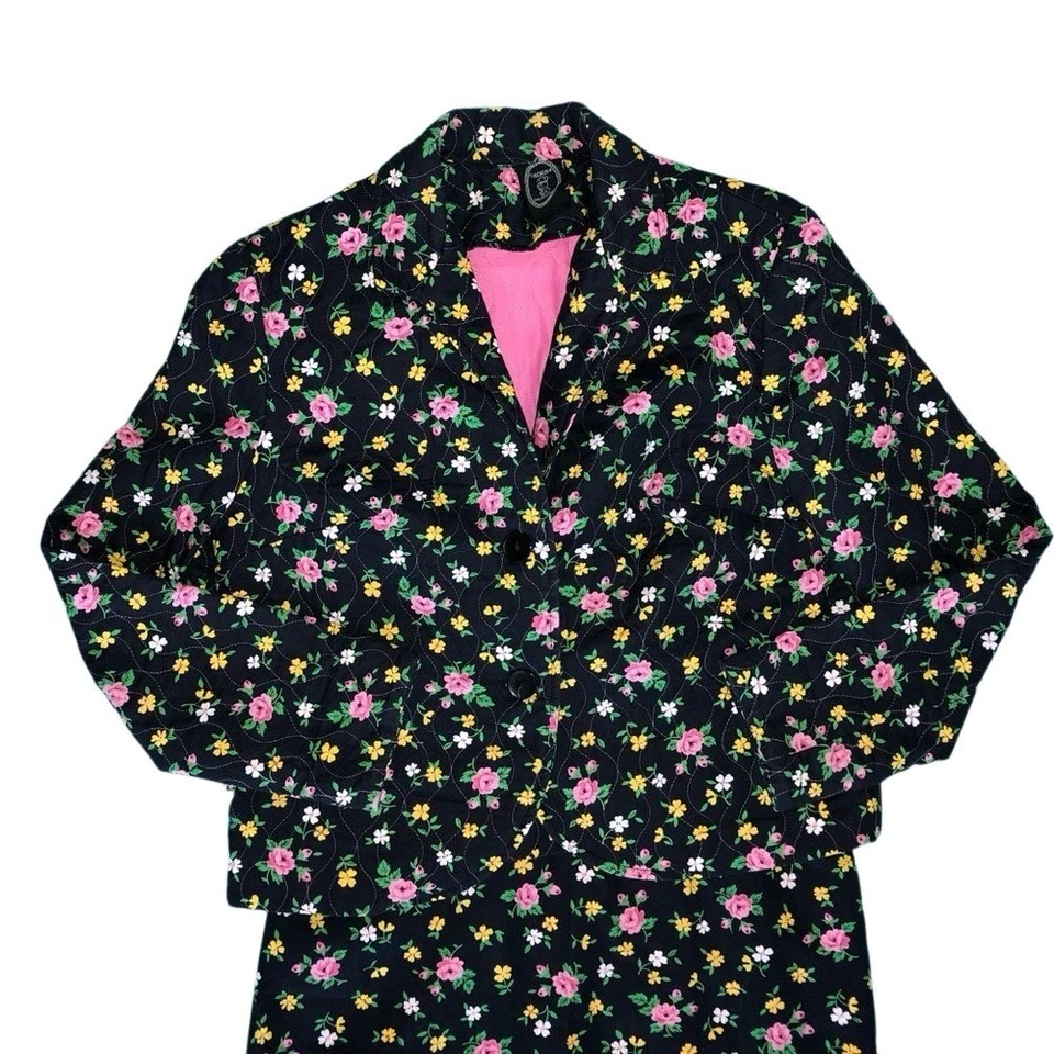 Vintage 1960s Urchin California Floral Skirt Suit – Size 0–2 Romantic Feminine - Image 2 of 4
