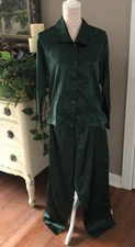 Go Softly 2 Piece Long Sleeve Pajama Set Women's Petite Small Emerald Green
