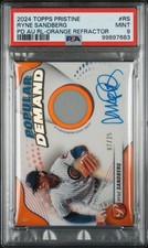 2024 Topps Pristine Popular Demand Orange #RS Ryne Sandberg PSA 9 MINT MEM Auto 