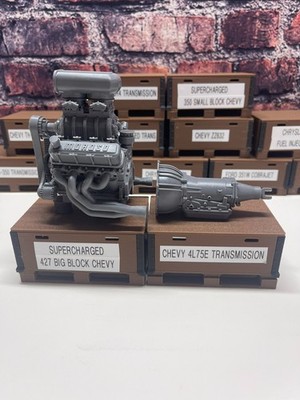 3D Printed CHEVY BLOWN BIG BLOCK with 4L75E-R Trans 1/24th - 1/10th MADE IN USA