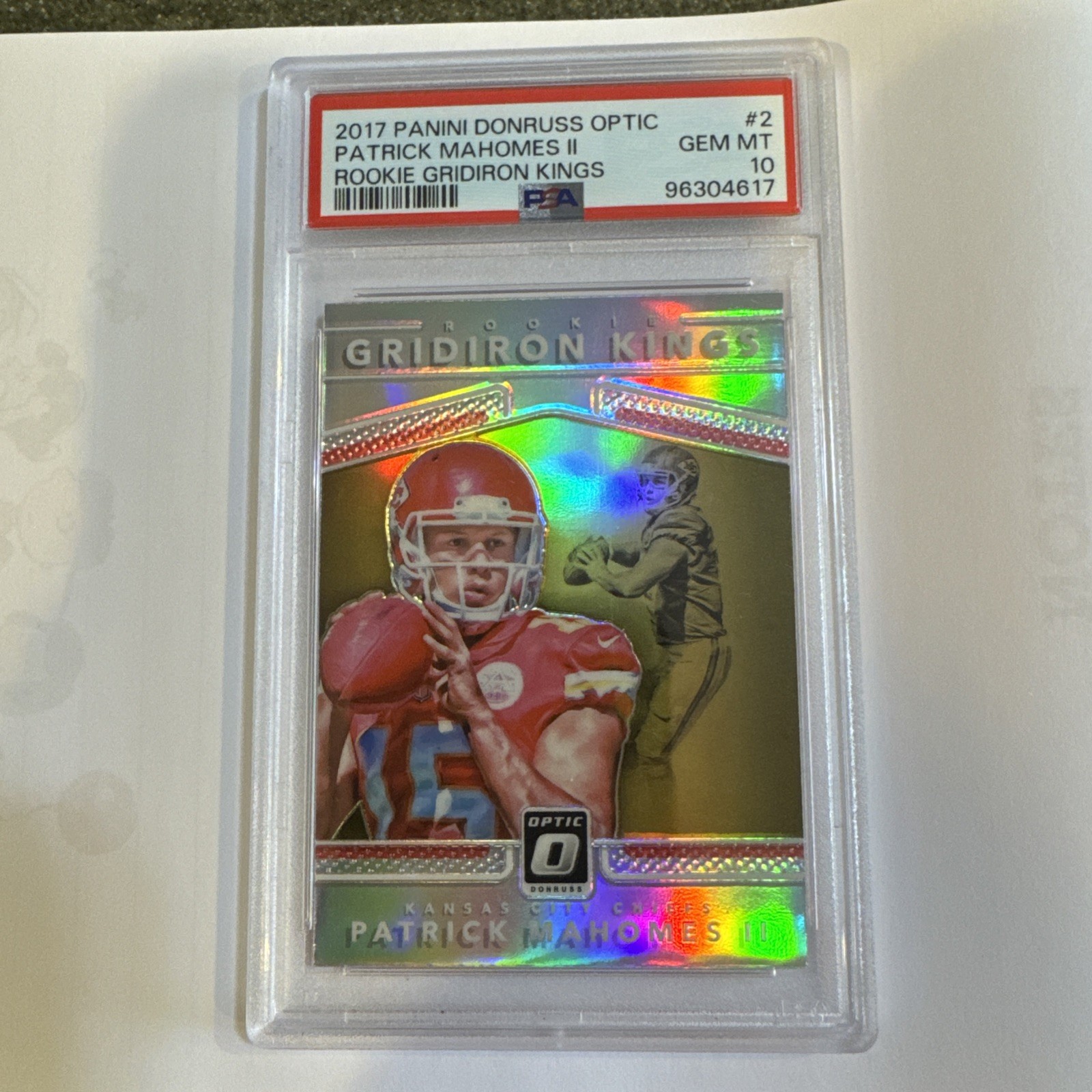 Patrick Mahomes 2017 Panini Donruss Optic Rookie Gridiron Kings PSA 10 MINT