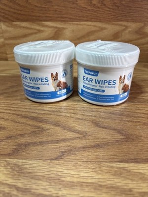 Tzqpokut Ear Wipes For Dogs & Cats Hypoallergenic & Non Irritating