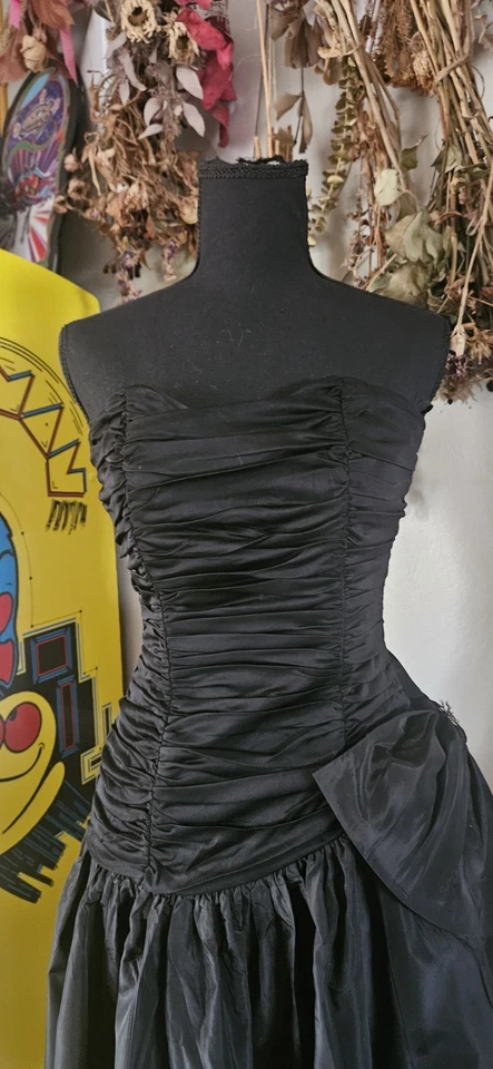 Vintage Black Party Dress Midcentury - Image 3 of 4