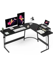 L Shaped Gaming Desk Computer Office Desk, 59 inch Corner Desk with Large Mon...
