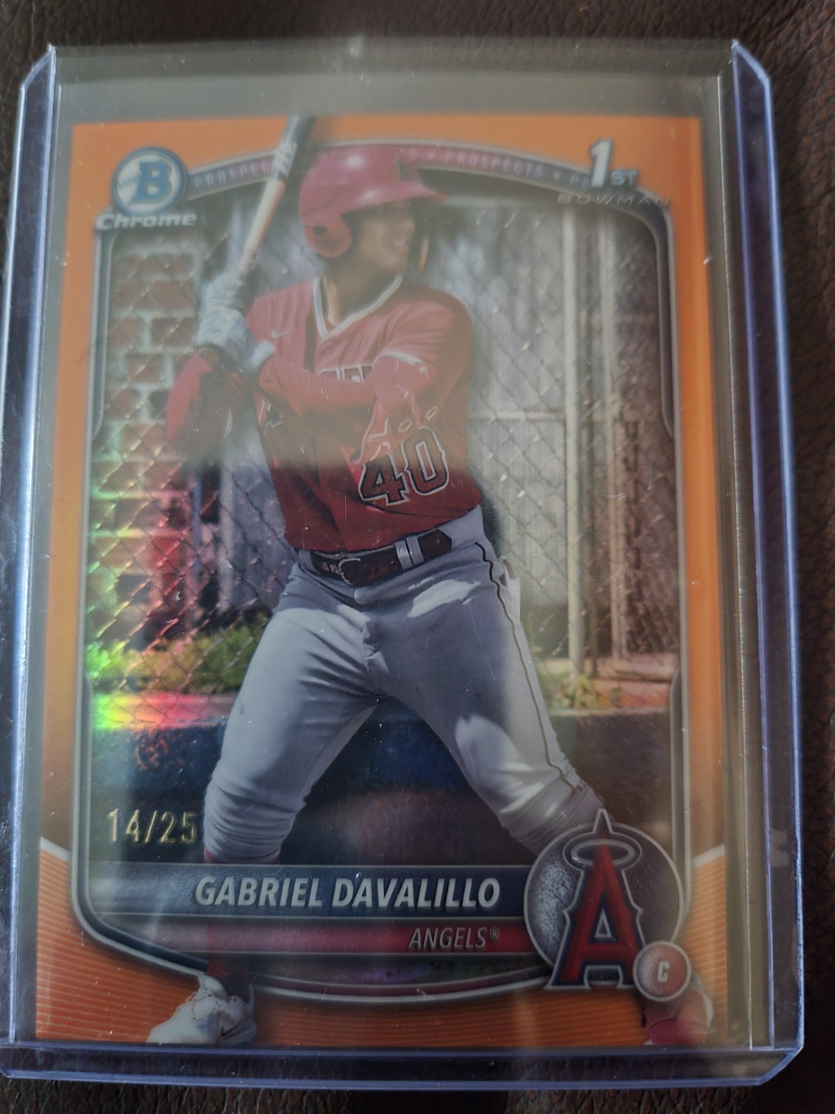 2025 Bowman Chrome Prospects Gabriel Davalillo, True Orange /25 #BCP-178