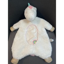 Douglas Baby Plush Unicorn Lovey Security Blanket Rainbow Sparkle Gold Hooves
