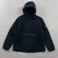 The North Face Sherpa Fleece Hoodie Womens XL Black Quarter Zip Pullover Pocket