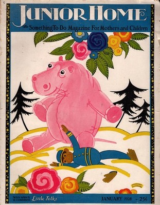 1928 Junior Home January Children's Toys, dolls; cut outs,  stories, games,train