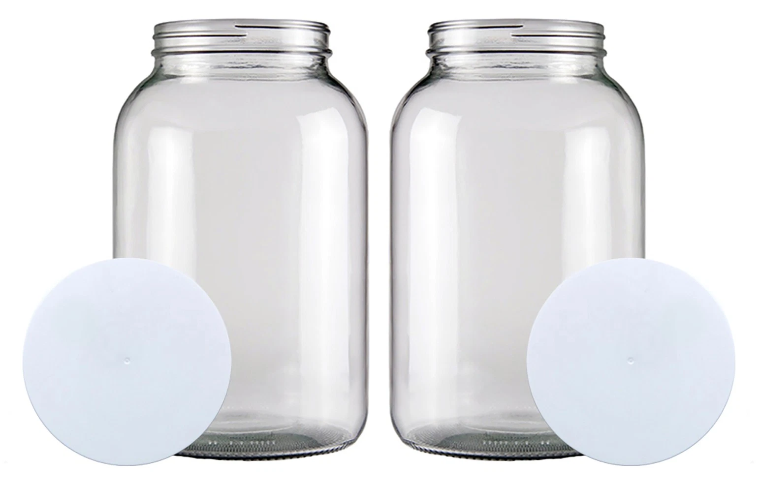 One Gallon Wide Mouth Glass Jar with Solid Lid-Set of 2