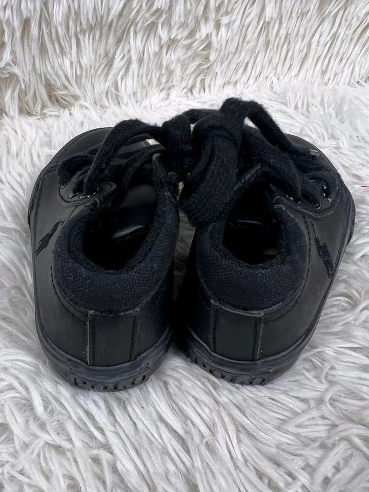 Zapatillas Polo Ralph Lauren Niño Pequeño Talla 5 Negro Harrison Medio Bordado Foto 3 de 4