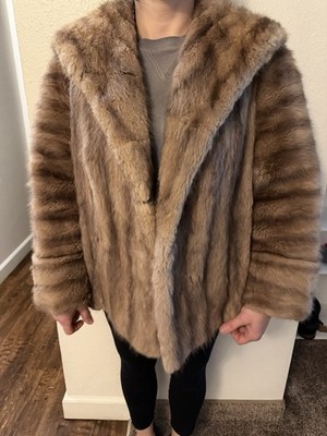 Hudson Jeans Tan Fur Mink Coat Medium Women s Size