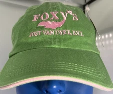 Foxy's Bar In Jost Van Dyke, B.V.I. Link & Green Hat; British Virgin Islands Cap