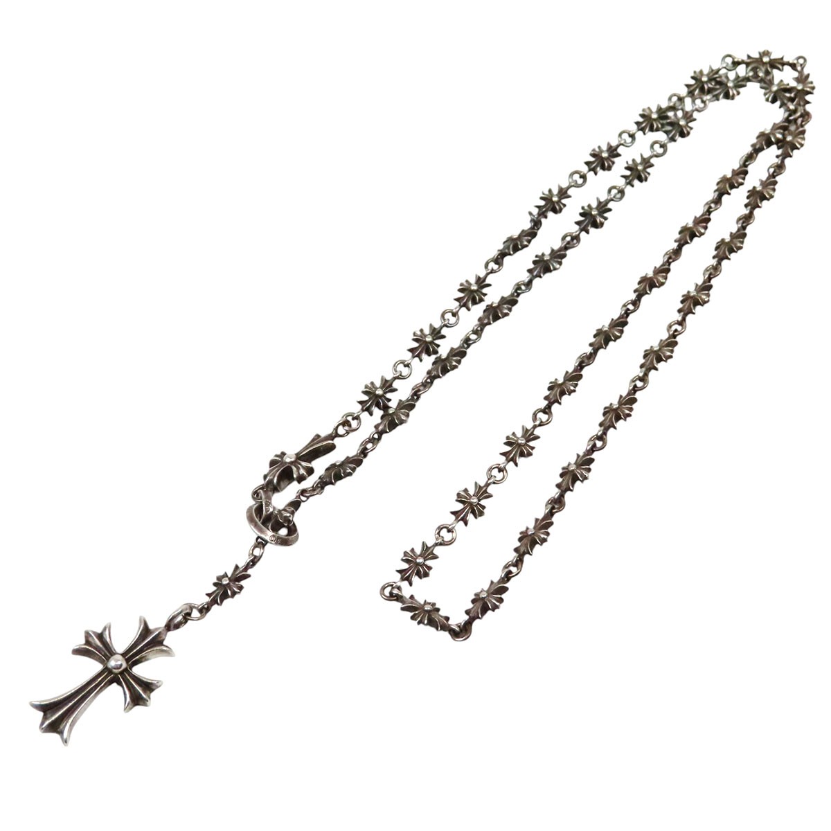 M*e様 CHROME HEARTS TNY E PLS necklace 24 CHROME HEARTS Tiny E Chalk Chain Rosary Necklace 24 inch SV925