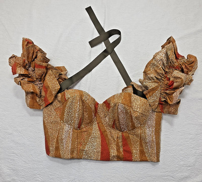 Sika Robyn Crop Top With A Corset Style Bodice And Ruffled Style Sleeves (#23)