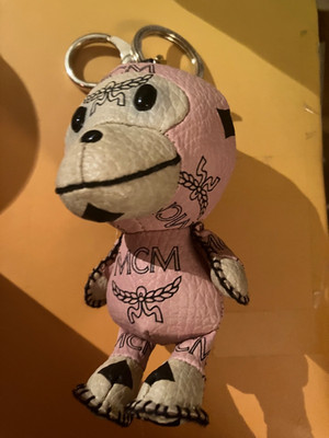 MCM x bape key chain light pink sold out 