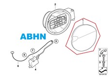 BMW 1er E81 2007-2011 Kraftstoffklappe Abdeckung Heck Oval Metall Met Blue