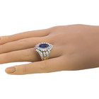 ESTATE SOLID 10K YELLOW GOLD MARQUISE CUT LAB SAPPHIRE RING SIZE 11.25 #8049 — photo 5
