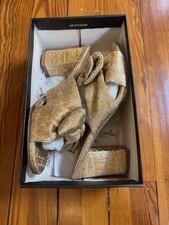 Lulus Dorothea Rose Gold Knotted Bow Heels Size 8.5 NEW IN BOX